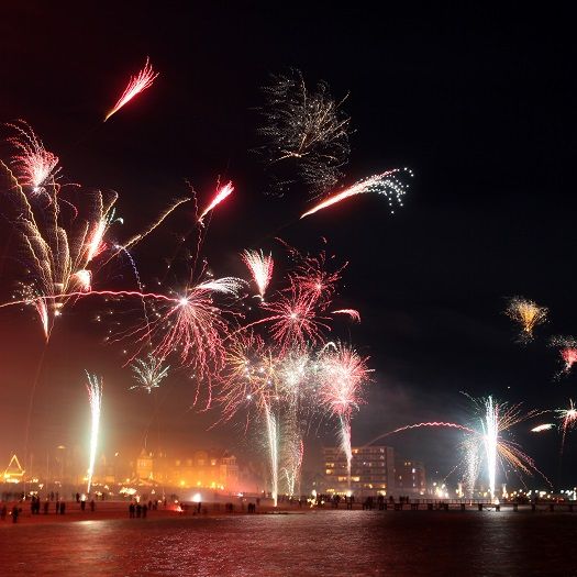 Silvesterfeuerwerk auf der Nordseeinsel